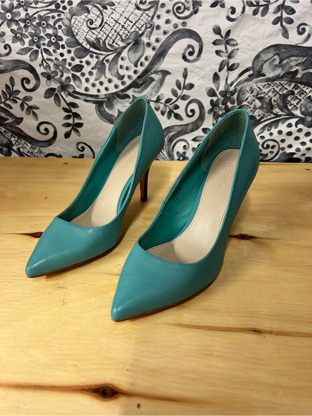Le Chateau Teal Pointed-Toe Stiletto Pumps